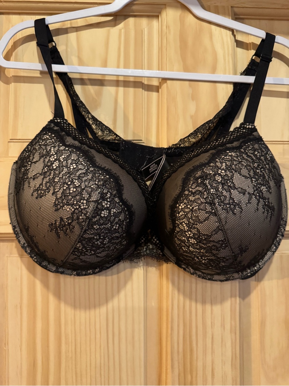 Victoria's Secret Black Lace Push-up Bra with Sheer Overlay
